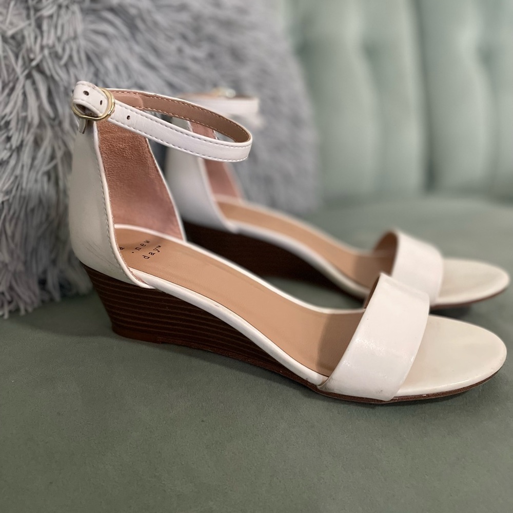 White wedge sandals
